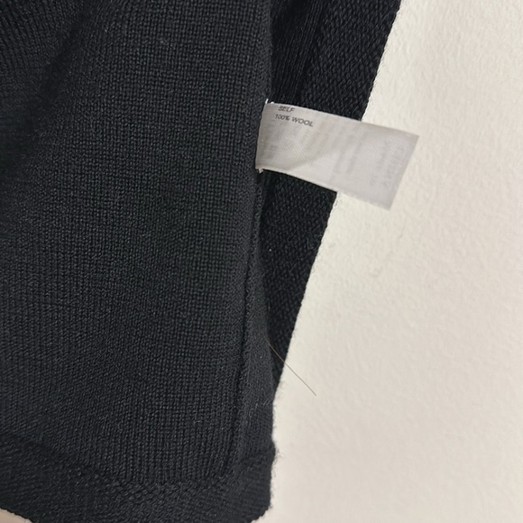 Carolina Herrera New York 100% wool black cream open cardigan stitched - Picture 7 of 10